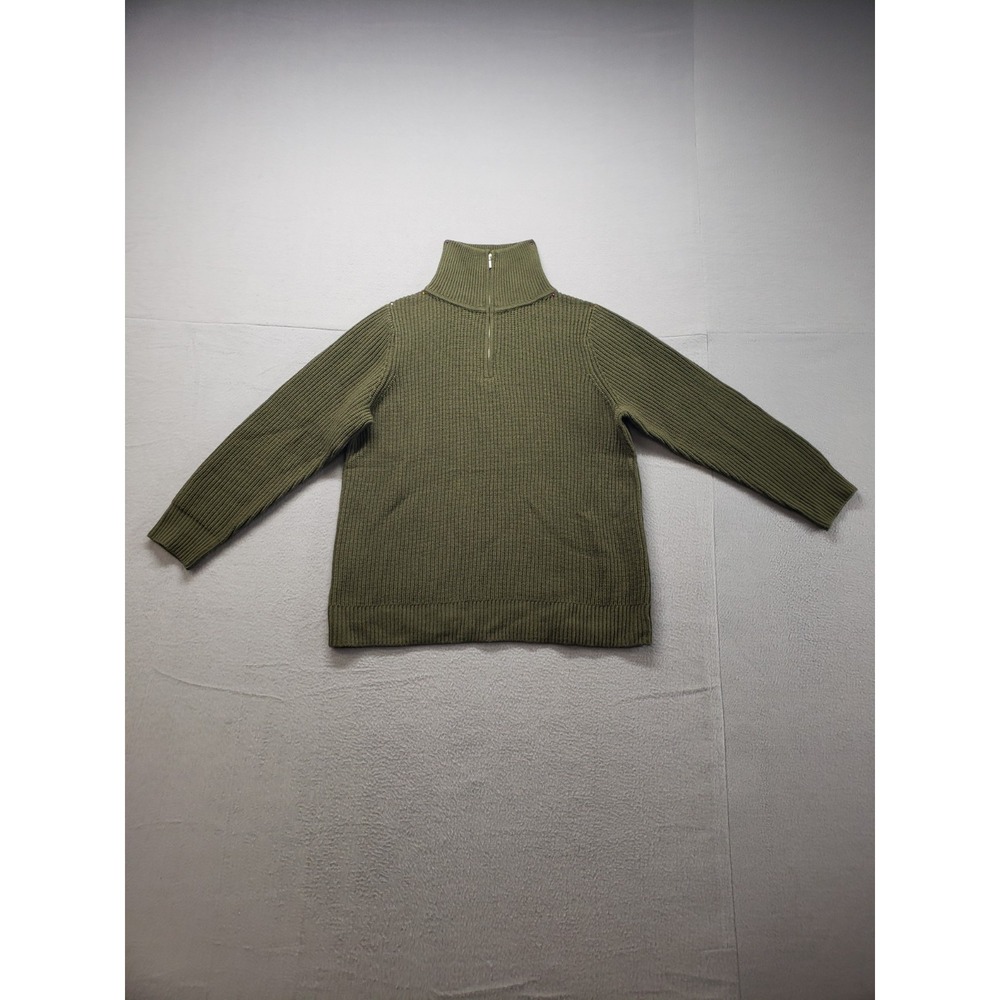 Jessica London Women Sweater 10 Olive Green 1/4 Zip High Neck Knit Winter Jumper